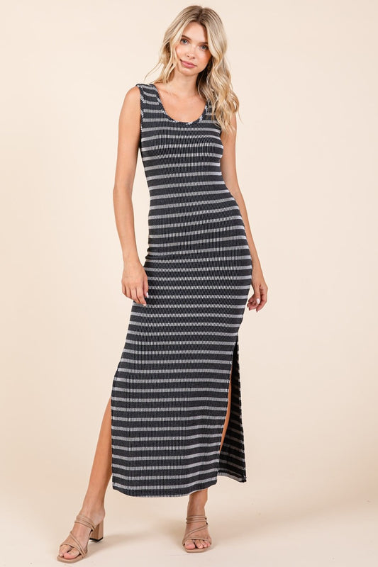 Mittoshop Striped Scoop Neck Sleeveless Maxi Dress